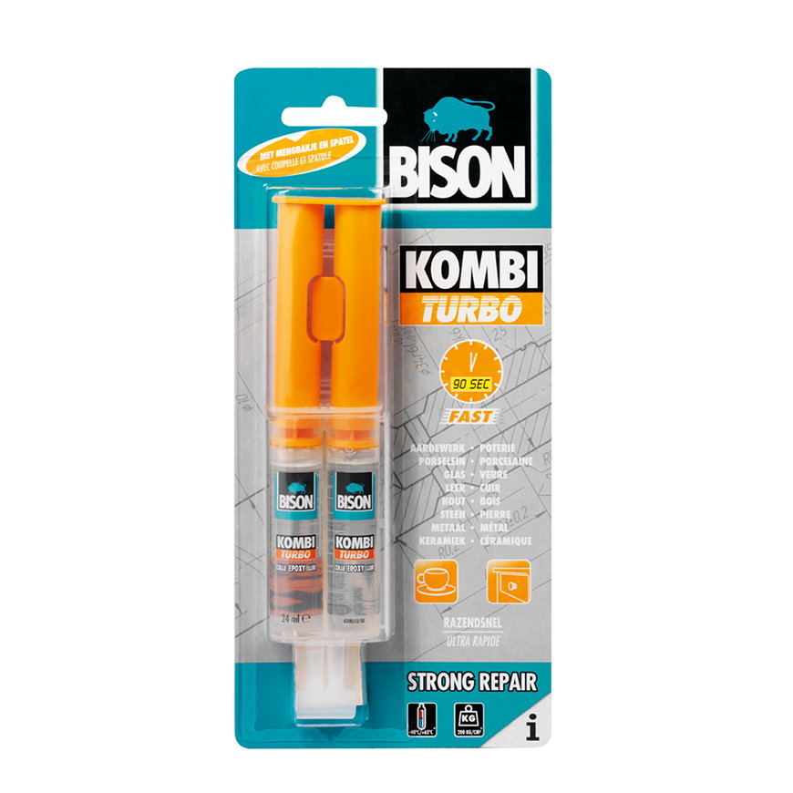 Bison 2-componenten epoxylijm, Kombi Turbo, tube à 24 ml 